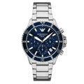  Shop Authentic Emporio Armani World Explorer Chronograph Blue Dial Silver Steel Strap Watch for Men - AR11681 - Luxxuri