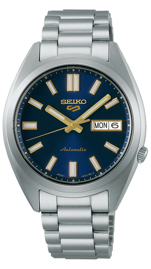 Seiko 5 Sports Automatic Blue Dial Silver Steel Strap Watch for Men - SRPL55K1