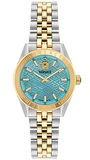  Shop Authentic Versace V-Code Analog Turquoise Dial Two Tone Steel Strap Watch for Women - VE8I00524 - Luxxuri