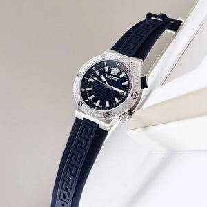  Shop Authentic Versace Greca Diver Quartz Blue Dial Blue Rubber Strap Watch for Men - VE8G00124 - Luxxuri