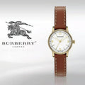  Shop Authentic Burberry The Utilitarian White Dial Brown Leather Strap Watch for Women - BU7865 - Luxxuri