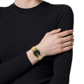  Shop Authentic Versace Reve Analog Black Dial Gold Steel Strap Watch for Women - VE8B00624 - Luxxuri