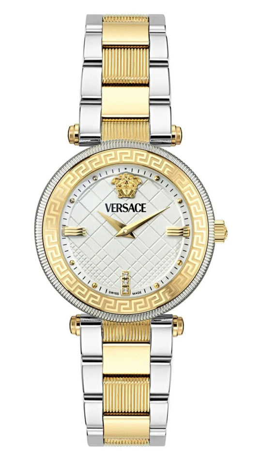  Shop Authentic Versace Reve Analog White Dial Two Tone Steel Strap Watch for Women - VE8B00724 - Luxxuri