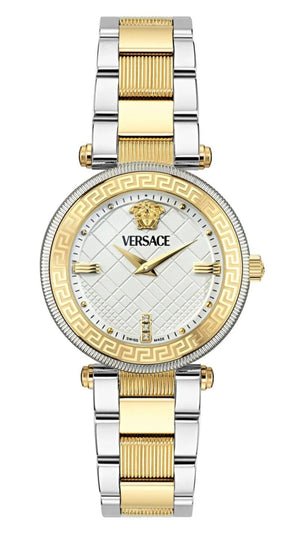  Shop Authentic Versace Reve Analog White Dial Two Tone Steel Strap Watch for Women - VE8B00724 - Luxxuri