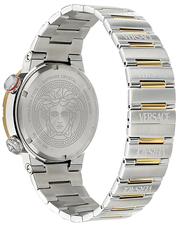  Shop Authentic Versace Greca Logo Diver Quartz Green Dial Two Tone Steel Strap Watch for Men - VE8G00524 - Luxxuri