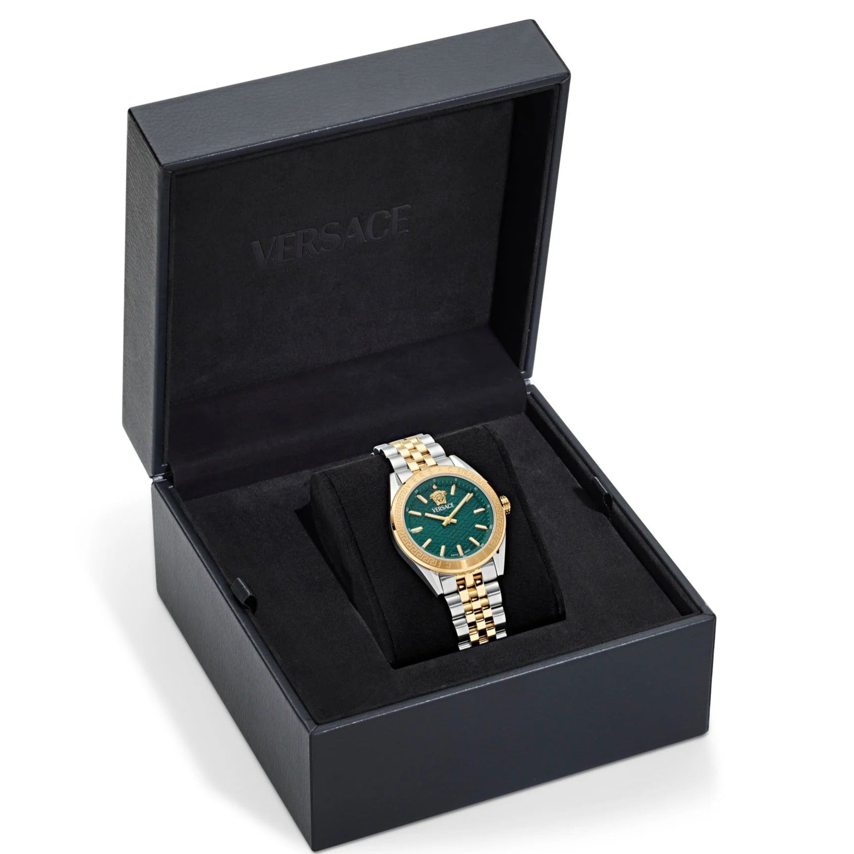  Shop Authentic Versace V-Code Analog Green Dial Two Tone Steel Strap Watch for Women - VE8I00424 - Luxxuri
