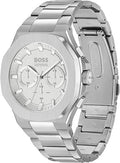  Shop Authentic Hugo Boss Taper Chronograph White Dial Silver Steel Strap Watch for Men - 1514087 - Luxxuri