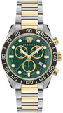  Shop Authentic Versace Greca Dome Chronograph Green Dial Two Tone Steel Strap Watch for Men - VE6K00423 - Luxxuri
