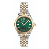  Shop Authentic Versace Hellenyium Quartz Green Dial Two Tone Steel Strap Watch for Women - VEHU00420 - Luxxuri