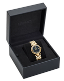  Shop Authentic Versace Reve Analog Black Dial Gold Steel Strap Watch for Women - VE8B00624 - Luxxuri