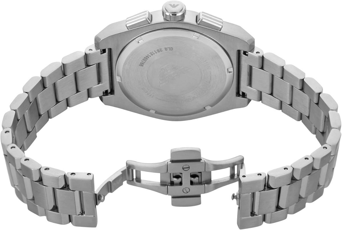  Shop Authentic Emporio Armani Federico Chronograph Green Dial Silver Steel Strap Watch for Men - AR11640 - Luxxuri