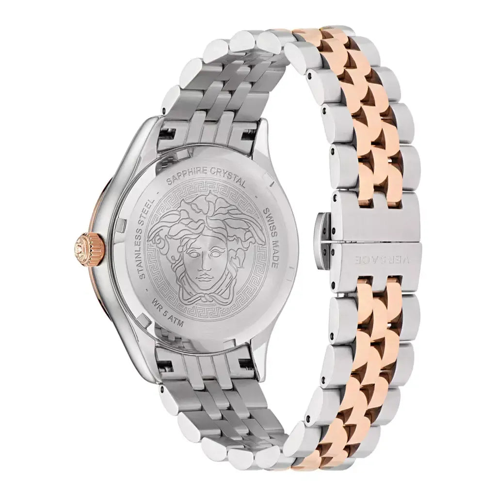 Versace Hellenyium Quartz Green Dial Two Tone Steel Strap Watch for Women - VE2S00422