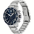  Shop Authentic Emporio Armani World Explorer Chronograph Blue Dial Silver Steel Strap Watch for Men - AR11681 - Luxxuri