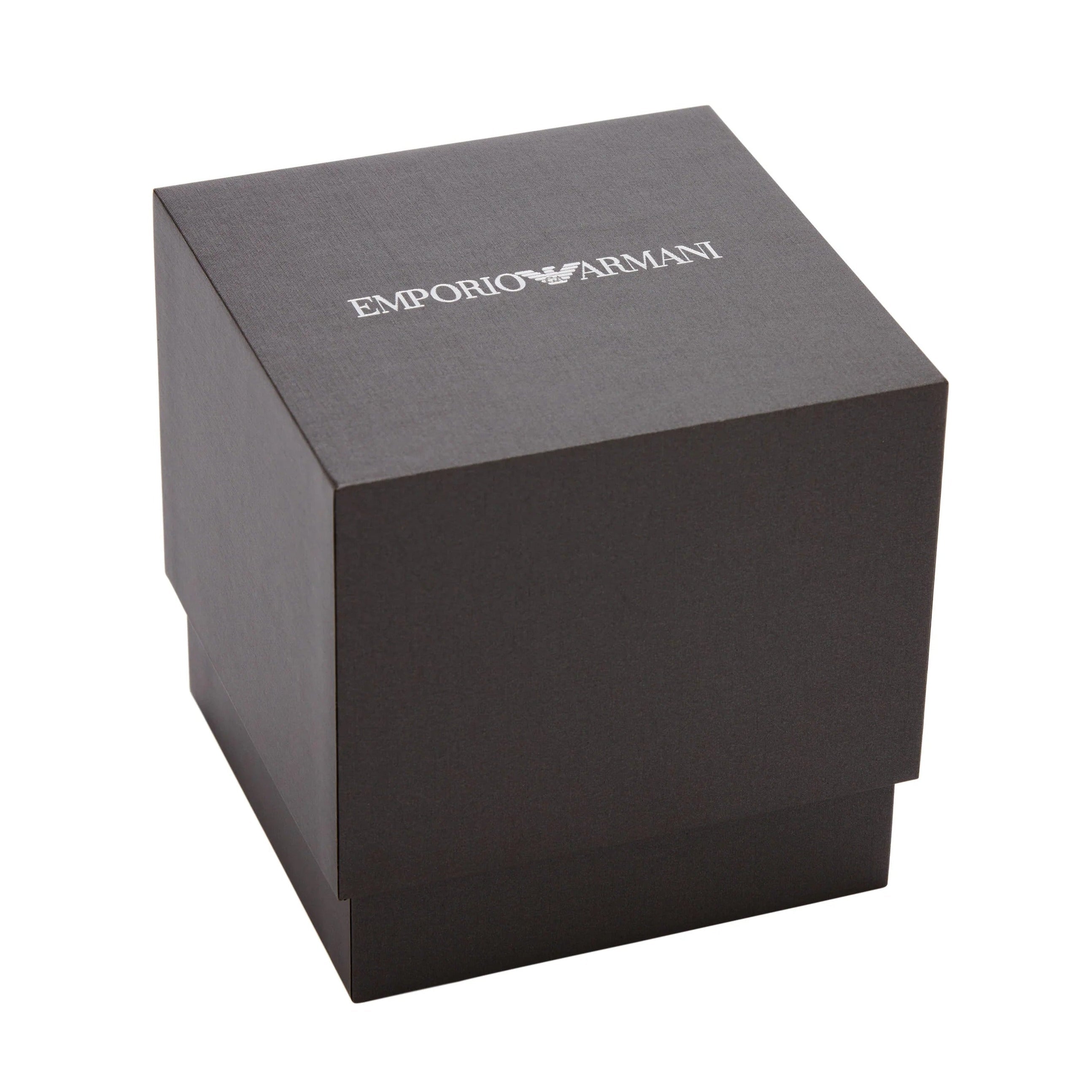 Emporio Armani Racer Chronograph Black Dial Two Tone Steel Strap Watch for Men - AR11678