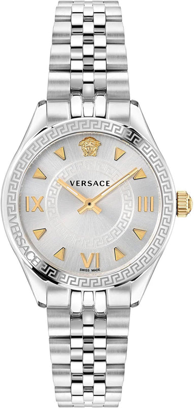  Shop Authentic Versace Hellenyium Quartz Silver Dial Silver Steel Strap Watch for Women - VE2S00322 - Luxxuri