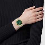  Shop Authentic Versace V-Code Analog Green Dial Two Tone Steel Strap Watch for Women - VE8I00424 - Luxxuri