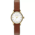 Shop Authentic Burberry The Utilitarian White Dial Brown Leather Strap Watch for Women - BU7865 - Luxxuri