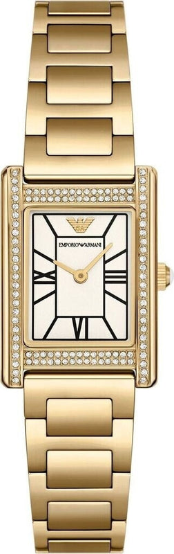  Shop Authentic Emporio Armani Genni Crystals Mother of Pearl Dial Gold Steel Strap Watch for Women - AR11659 - Luxxuri