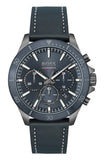  Shop Authentic Hugo Boss Troper Chronograph Blue Dial Blue Leather Strap Watch for Men - 1514056 - Luxxuri