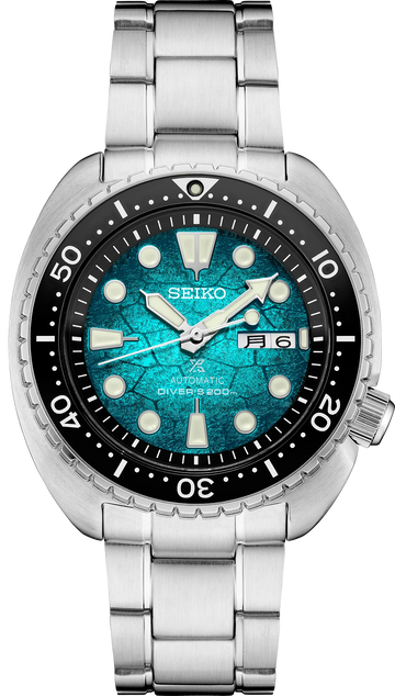 Seiko US Special Edition Automatic Green Dial Silver Steel Strap Watch for Men - SRPH57