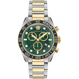  Shop Authentic Versace Greca Dome Chronograph Green Dial Two Tone Steel Strap Watch for Men - VE6K00423 - Luxxuri