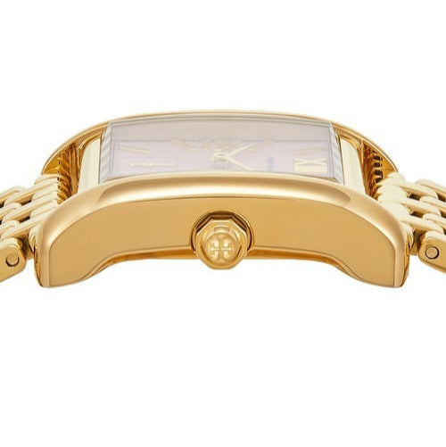 Tory Burch Eleanor Mother of Pearl Pink Dial Gold Steel Strap Watch for Women - TBW1077
