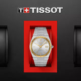 Tissot PRX Powermatic 80 Gold Automatic Silver Dial Silver Steel Strap Watch for Men - T931.407.41.031.01