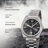  Shop Authentic Emporio Armani Frederico Analog Black Dial Silver Steel Strap Watch for Men - AR11622 - Luxxuri