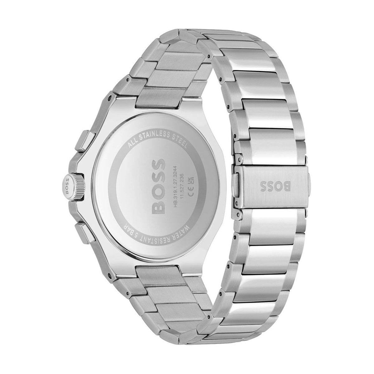  Shop Authentic Hugo Boss Taper Chronograph White Dial Silver Steel Strap Watch for Men - 1514087 - Luxxuri