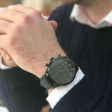  Shop Authentic Hugo Boss Aeroliner Chronograph Black Dial Black Leather Strap Watch for Men - 1512567 - Luxxuri