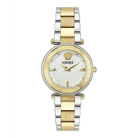  Shop Authentic Versace Reve Analog White Dial Two Tone Steel Strap Watch for Women - VE8B00724 - Luxxuri