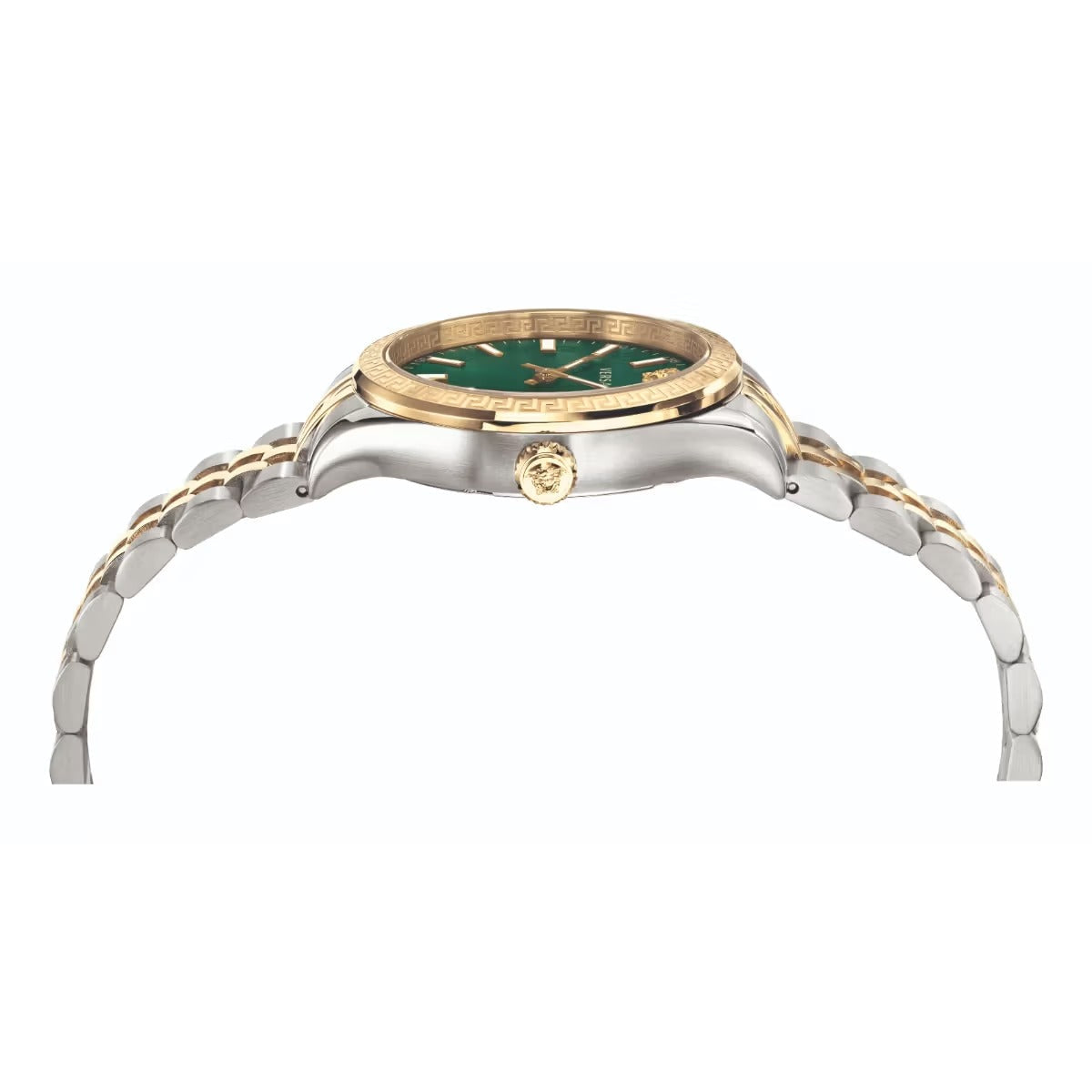  Shop Authentic Versace Hellenyium Quartz Green Dial Two Tone Steel Strap Watch for Women - VEHU00420 - Luxxuri