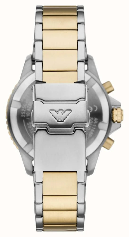  Shop Authentic Emporio Armani World Explorer Chronograph Green Dial Two Tone Steel Strap Watch for Men - AR11695 - Luxxuri