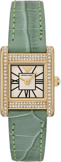  Shop Authentic Emporio Armani Classic White Dial Green Leather Strap Watch for Women - AR11661 - Luxxuri