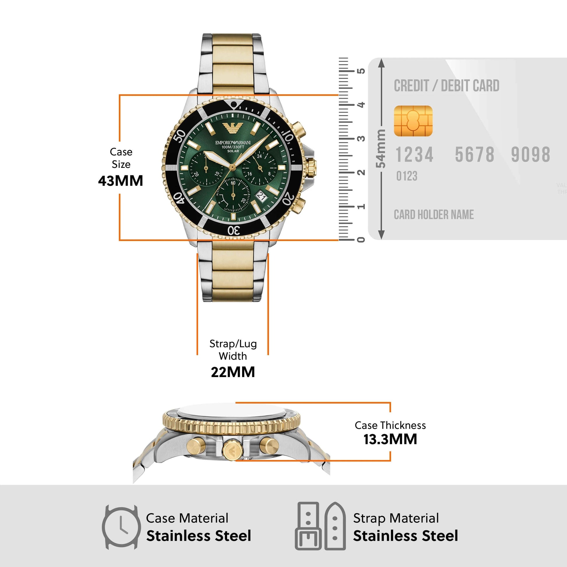  Shop Authentic Emporio Armani World Explorer Chronograph Green Dial Two Tone Steel Strap Watch for Men - AR11695 - Luxxuri