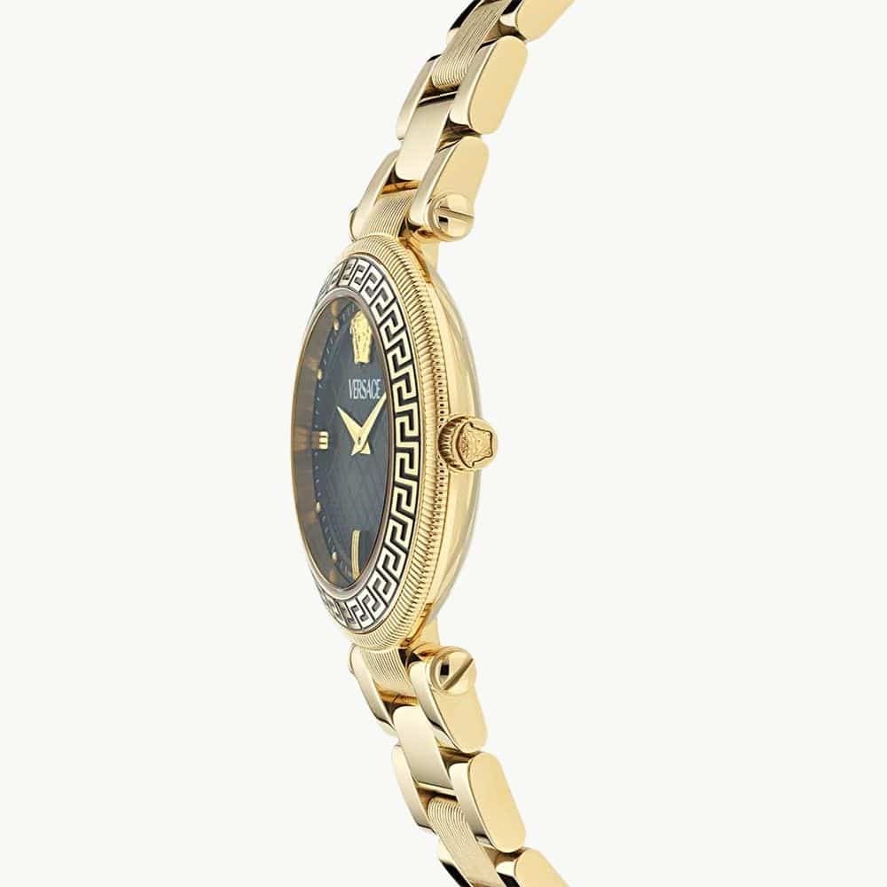  Shop Authentic Versace Reve Analog Black Dial Gold Steel Strap Watch for Women - VE8B00624 - Luxxuri
