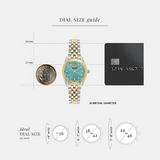  Shop Authentic Versace V-Code Analog Turquoise Dial Two Tone Steel Strap Watch for Women - VE8I00524 - Luxxuri