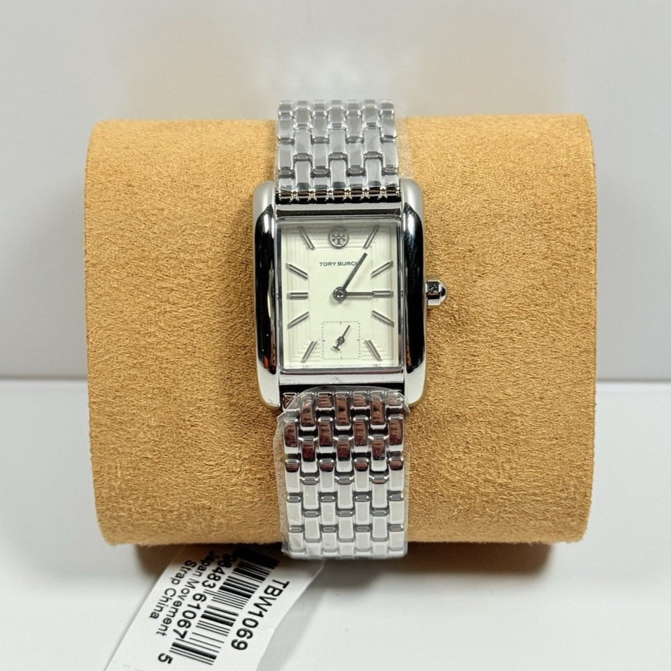 Tory Burch Eleanor White Dial Silver Steel Strap Watch for Women - TBW1069