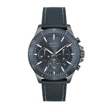  Shop Authentic Hugo Boss Troper Chronograph Blue Dial Blue Leather Strap Watch for Men - 1514056 - Luxxuri