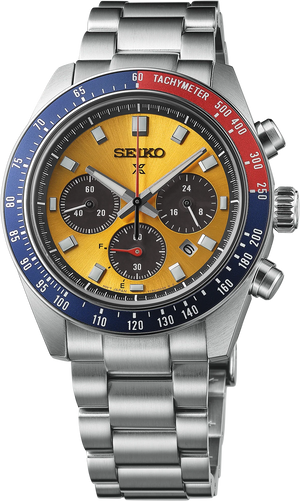  Shop Authentic Seiko Prospex Solar Chronograph 1969 Re-interpretation Orange Dial Silver Steel Strap Watch for Men - SSC947 - Luxxuri