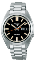 Seiko 5 Sports SNXS Series Automatic Black Dial Silver Steel Strap Watch for Men - SRPK89K1
