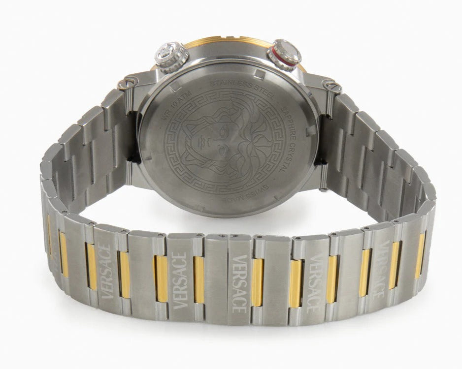  Shop Authentic Versace Greca Logo Diver Quartz Green Dial Two Tone Steel Strap Watch for Men - VE8G00524 - Luxxuri