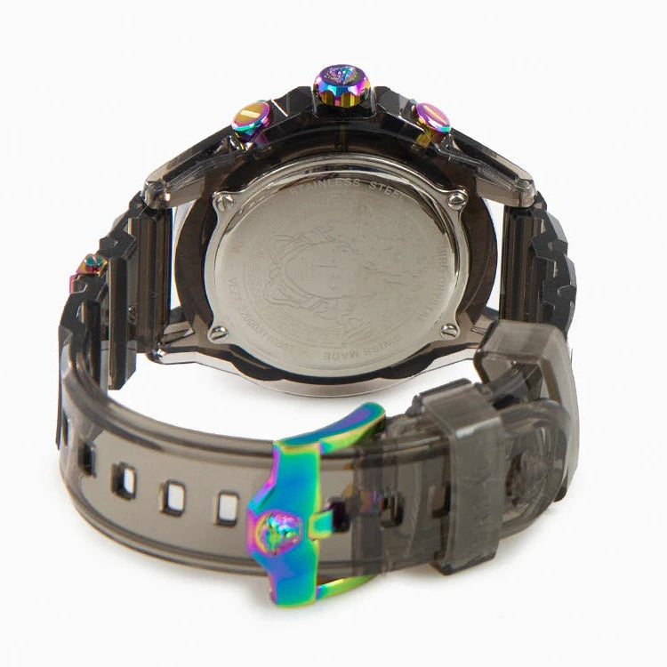  Shop Authentic Versace Icon Active Chronograph Black Dial Grey Silicone Strap Watch for Men - VEZ701022 - Luxxuri