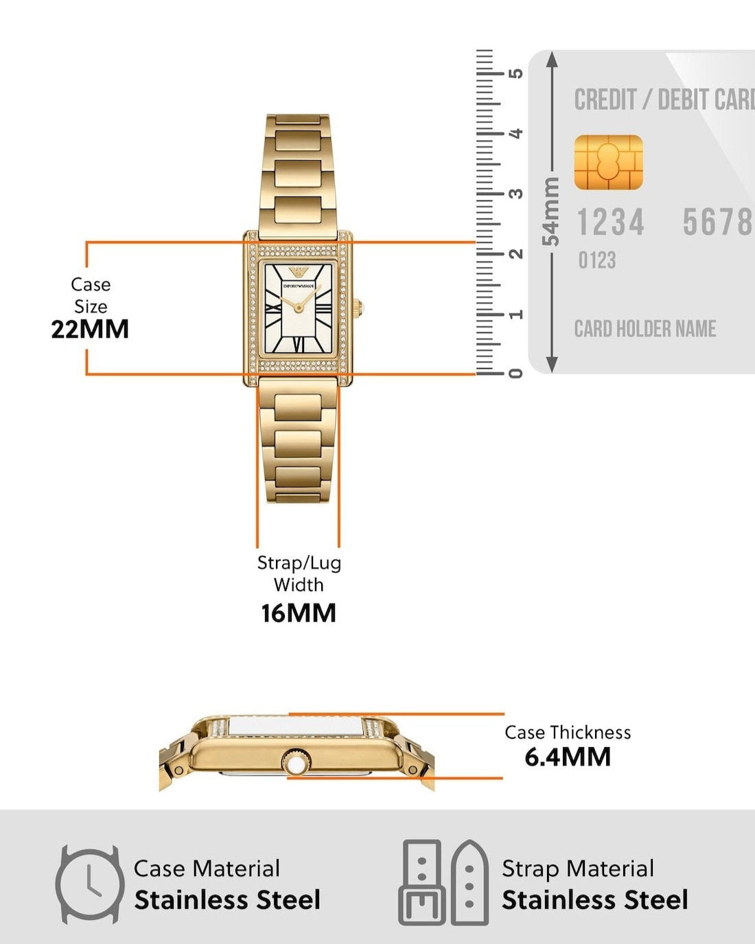 Emporio Armani Genni Crystals Mother of Pearl Dial Gold Steel Strap Watch for Women - AR11659