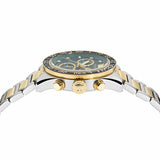  Shop Authentic Versace Greca Dome Chronograph Green Dial Two Tone Steel Strap Watch for Men - VE6K00423 - Luxxuri