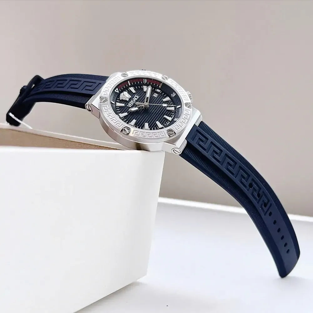  Shop Authentic Versace Greca Diver Quartz Blue Dial Blue Rubber Strap Watch for Men - VE8G00124 - Luxxuri