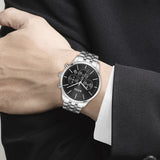  Shop Authentic Hugo Boss Avery Chronograph Black Dial Silver Steel Strap Watch for Men - 1514157 - Luxxuri
