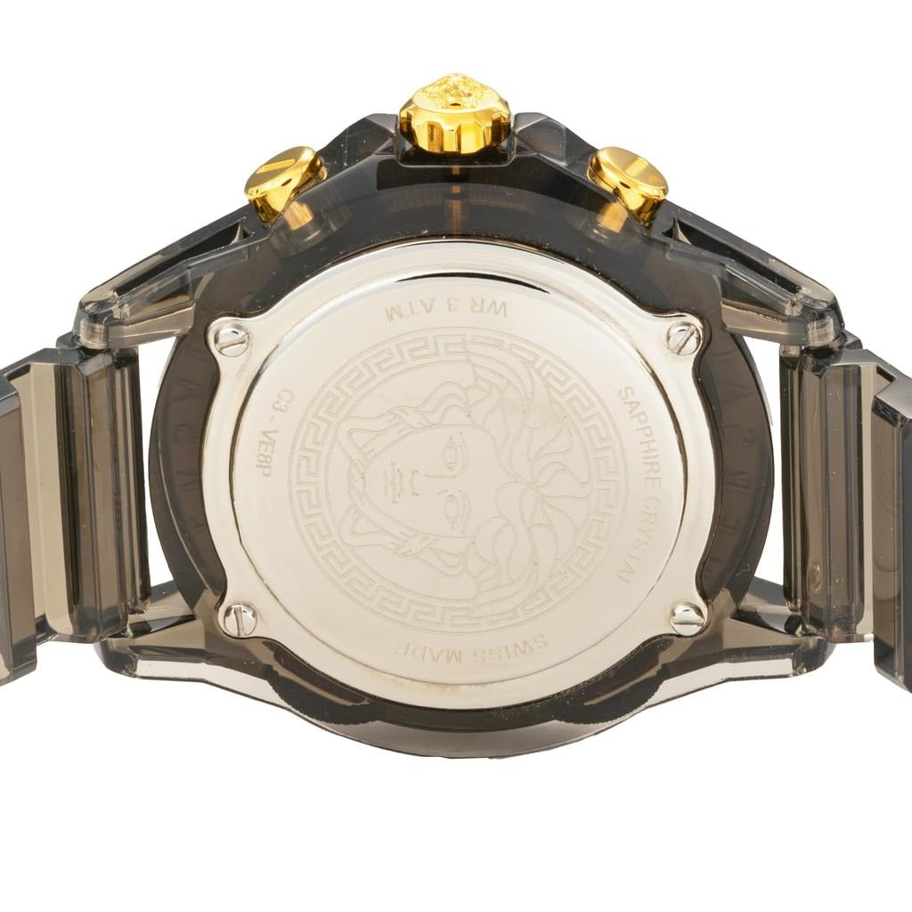  Shop Authentic Versace Icon Active Chronograph Black Dial Black Rubber Strap Unisex Watch - VE8P00224 - Luxxuri