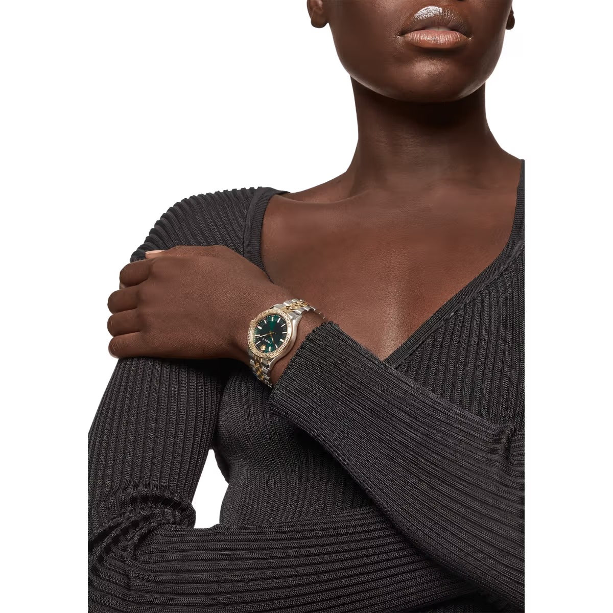 Versace Hellenyium Quartz Green Dial Two Tone Steel Strap Watch for Women - VEHU00420