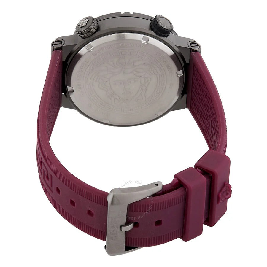  Shop Authentic Versace Greca Logo Diver Quartz Black Dial Purple Rubber Strap Watch for Men - VE8G00224 - Luxxuri